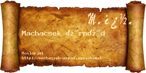 Machacsek Árpád névjegykártya