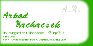 arpad machacsek business card